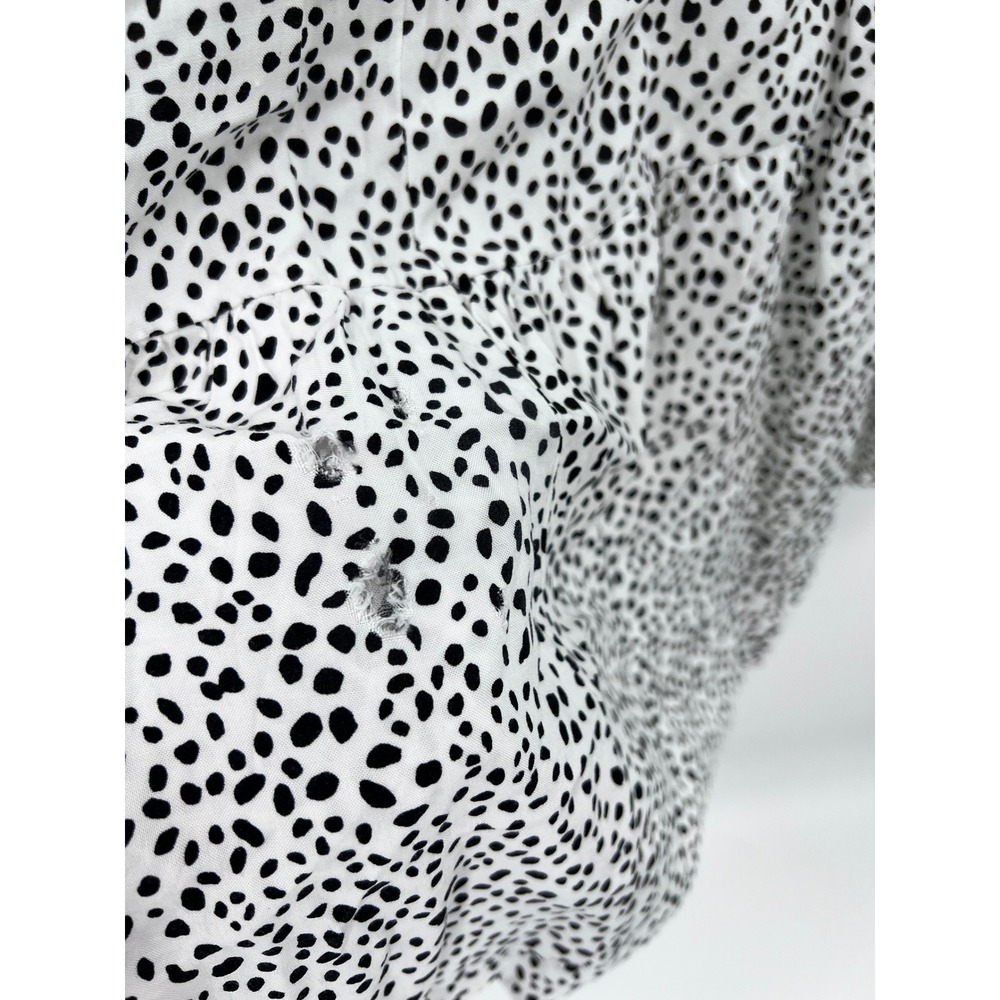 Altar'd State Dalmatian Print Tiered Babydoll Dress White Black V-Neck Large - Picture 6 of 7